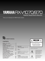 Yamaha RXV-870 - Owners Manual 